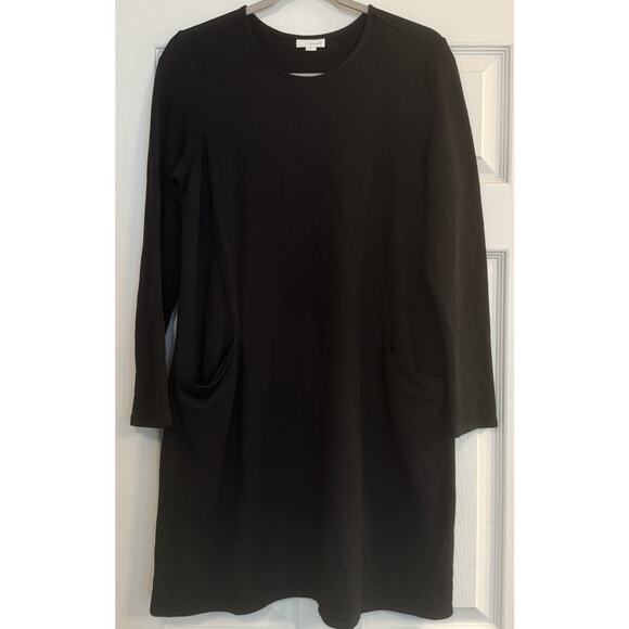 Pure Jill J Jill Dress Sz S Black Modal Stretch Lagenlook Teacher Casual Comfy - Picture 1 of 11